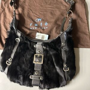 Black Fur Shoulder Bag